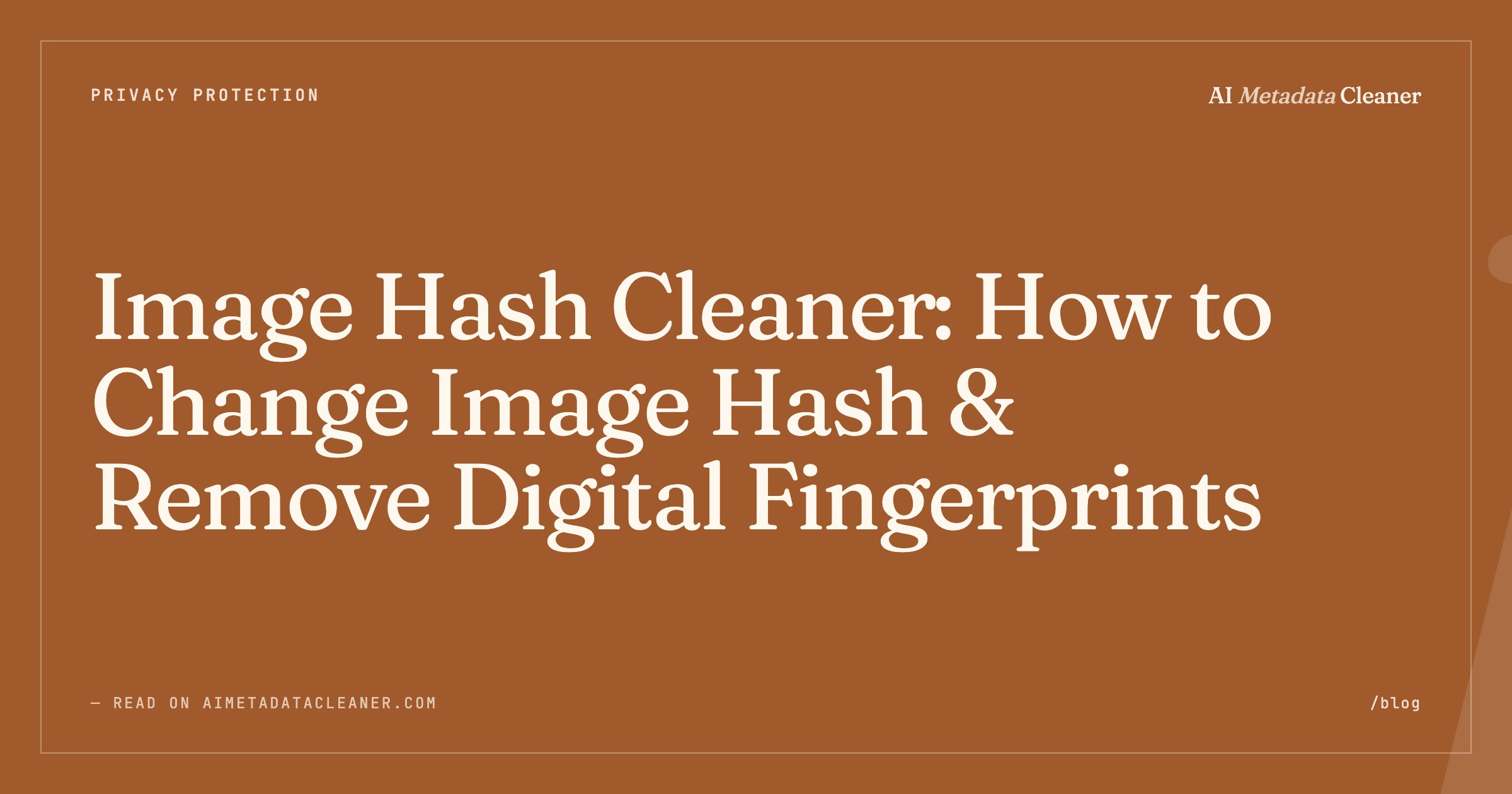 Image Hash Cleaner: How to Change Image Hash & Remove Digital Fingerprints — illustration
