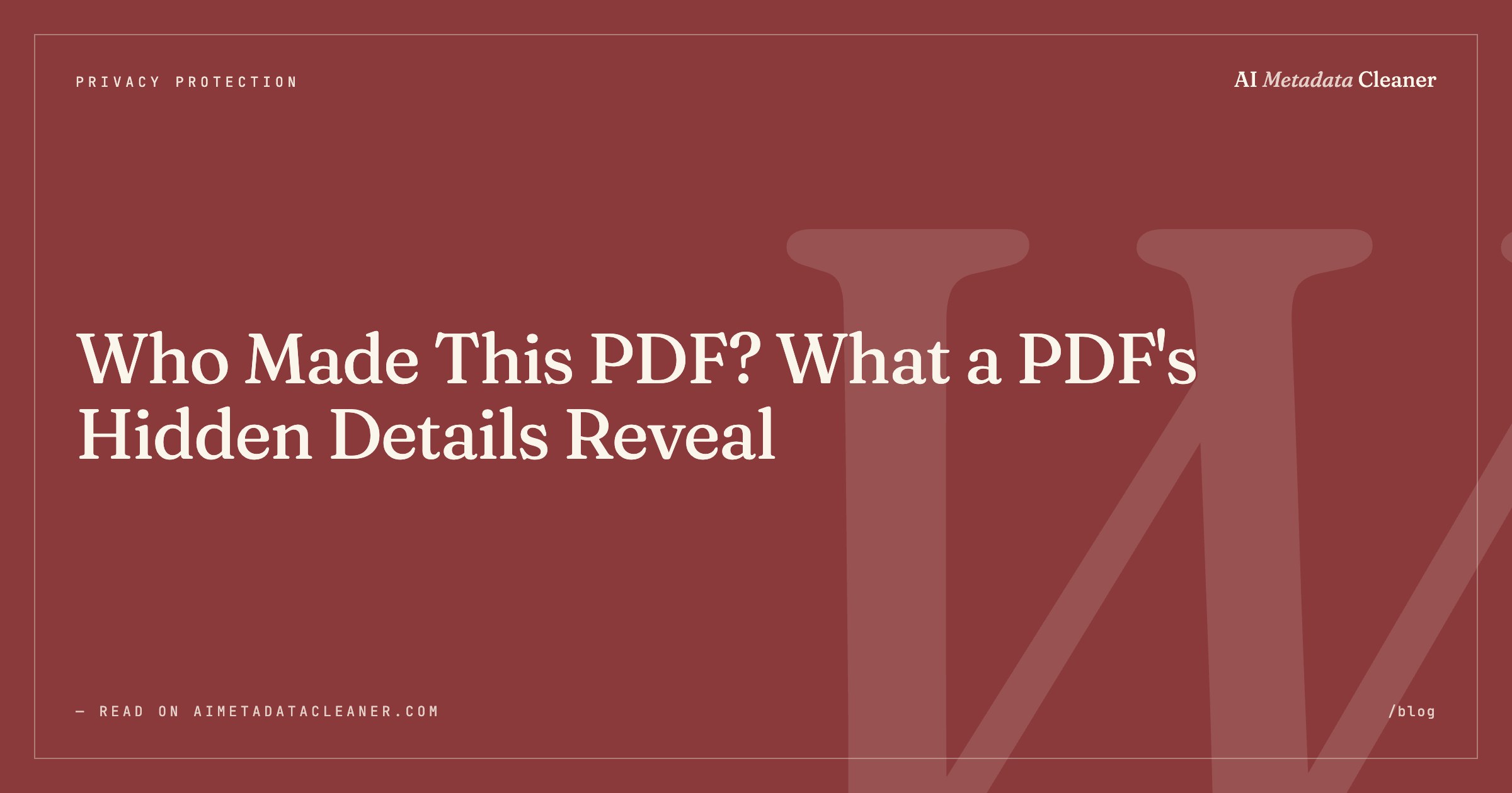 Who Made This PDF? What a PDF's Hidden Details Reveal — illustration